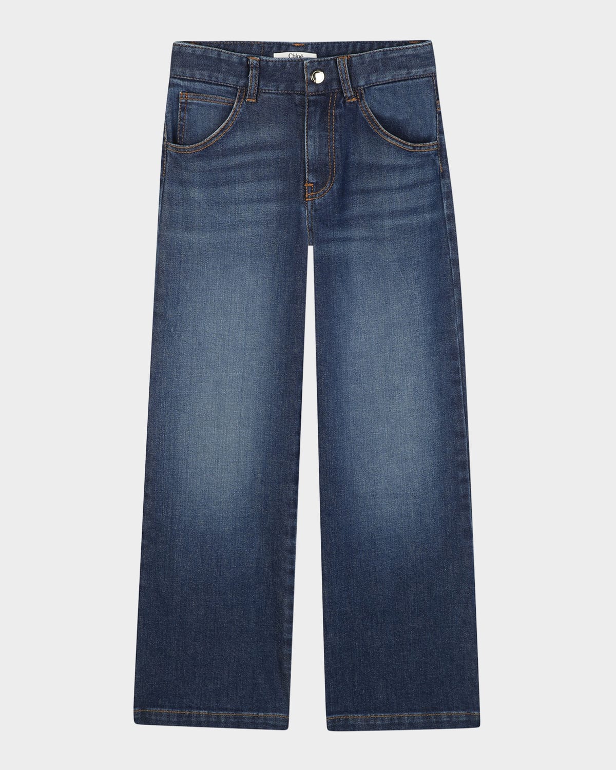 Chloé Girl's Wide-leg Denim Jeans In Blue