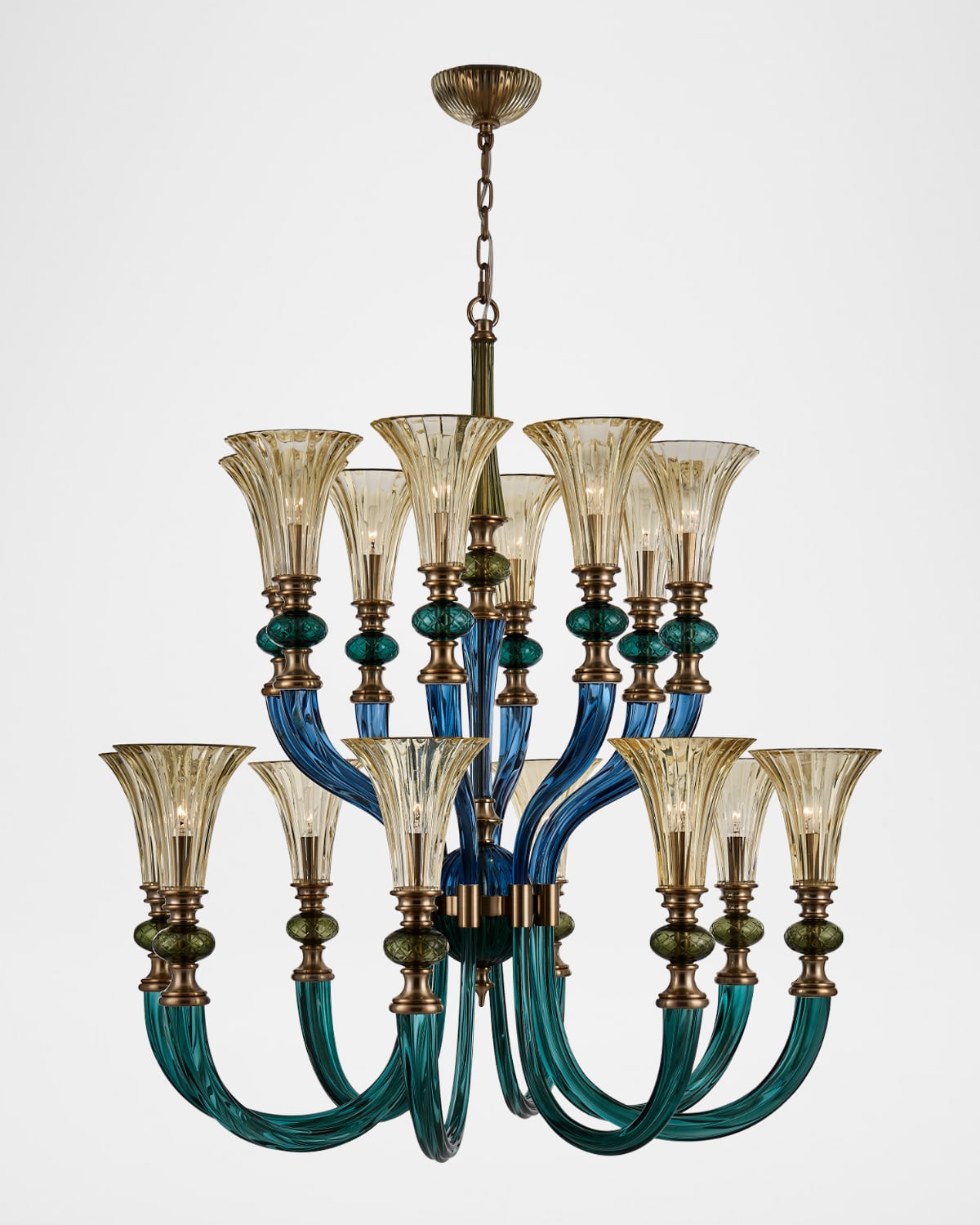 Allegri Crystal By Kalco Lighting Tinta 16-light 2-tier Chandelier, 44" Tall