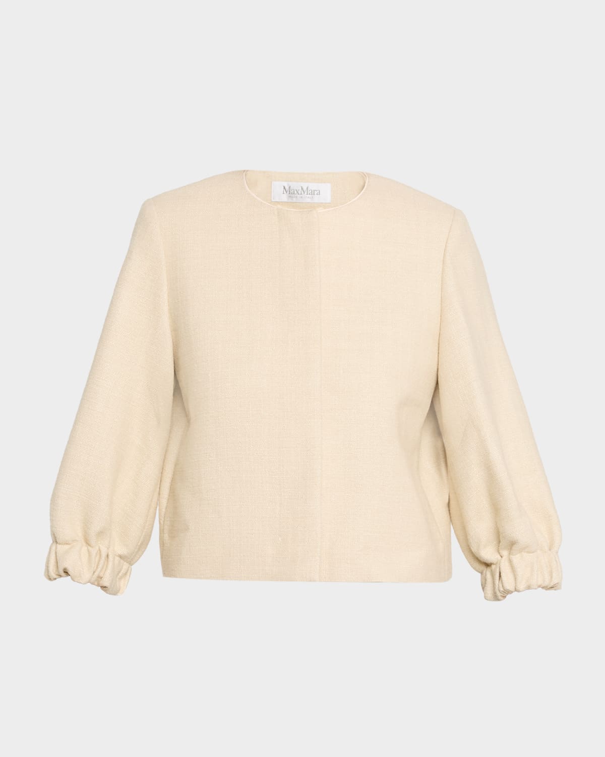 Max Mara Naiadi 3/4-sleeve Crop Jacket In Neutral