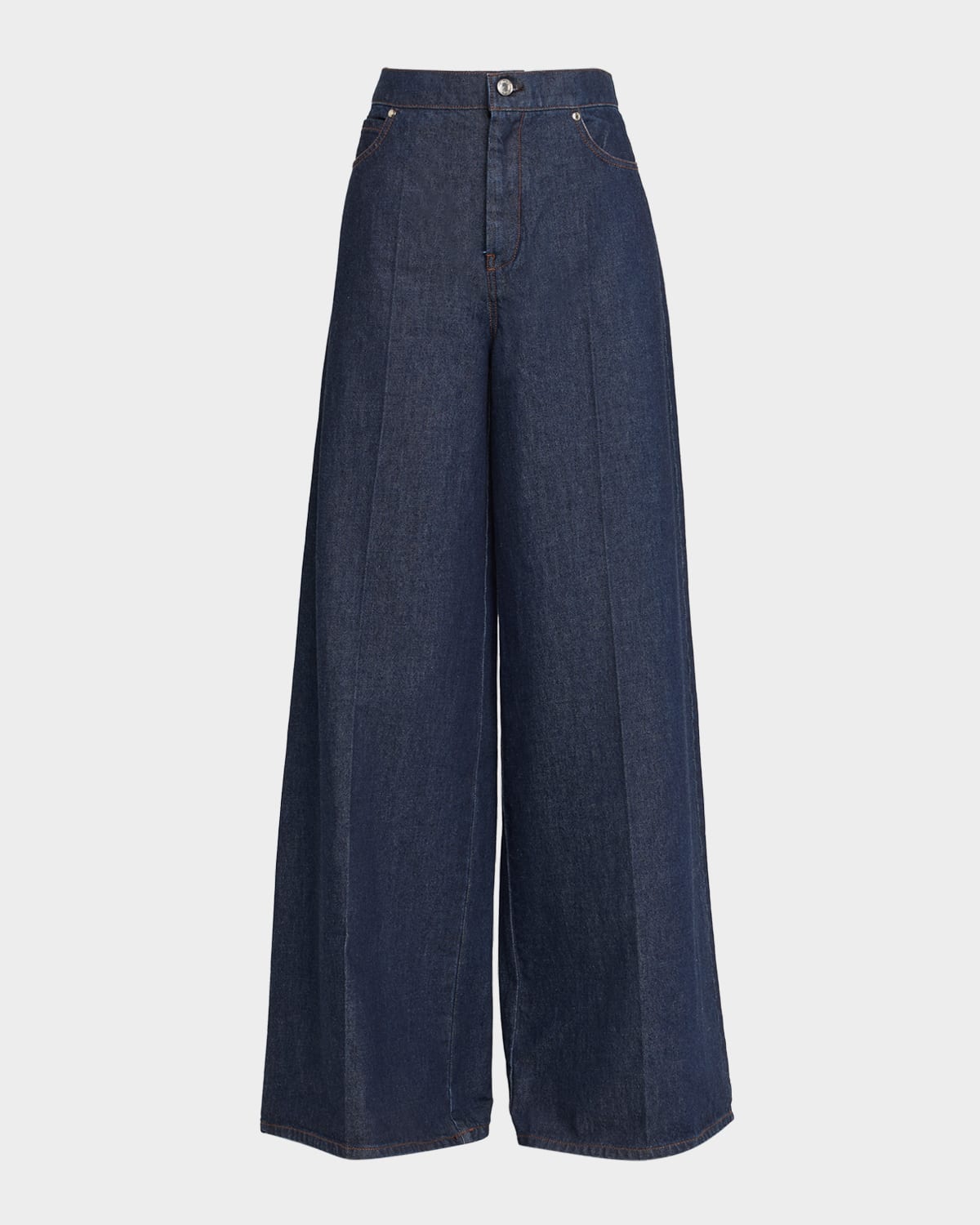 Max Mara Carmine Wide-leg Denim Trousers In Blue