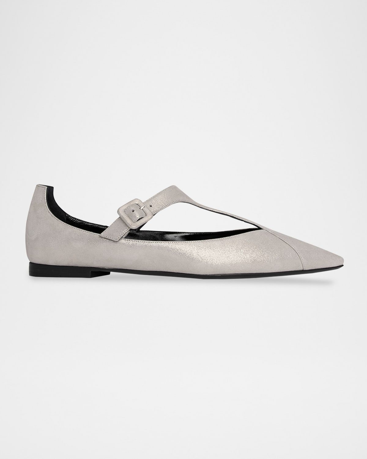 Pierre Hardy Eddie Patent Leather Mary Jane Flats In Silver