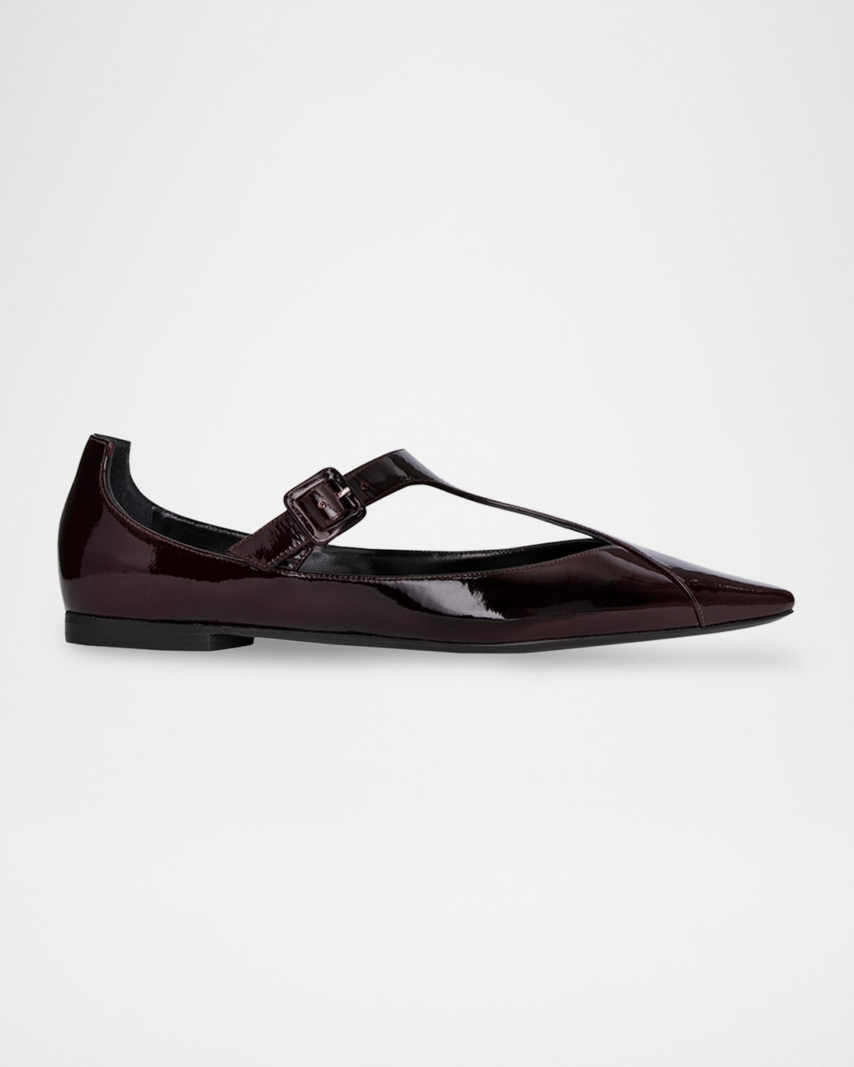 Pierre Hardy Eddie Patent Leather Mary Jane Flats In Burgundy