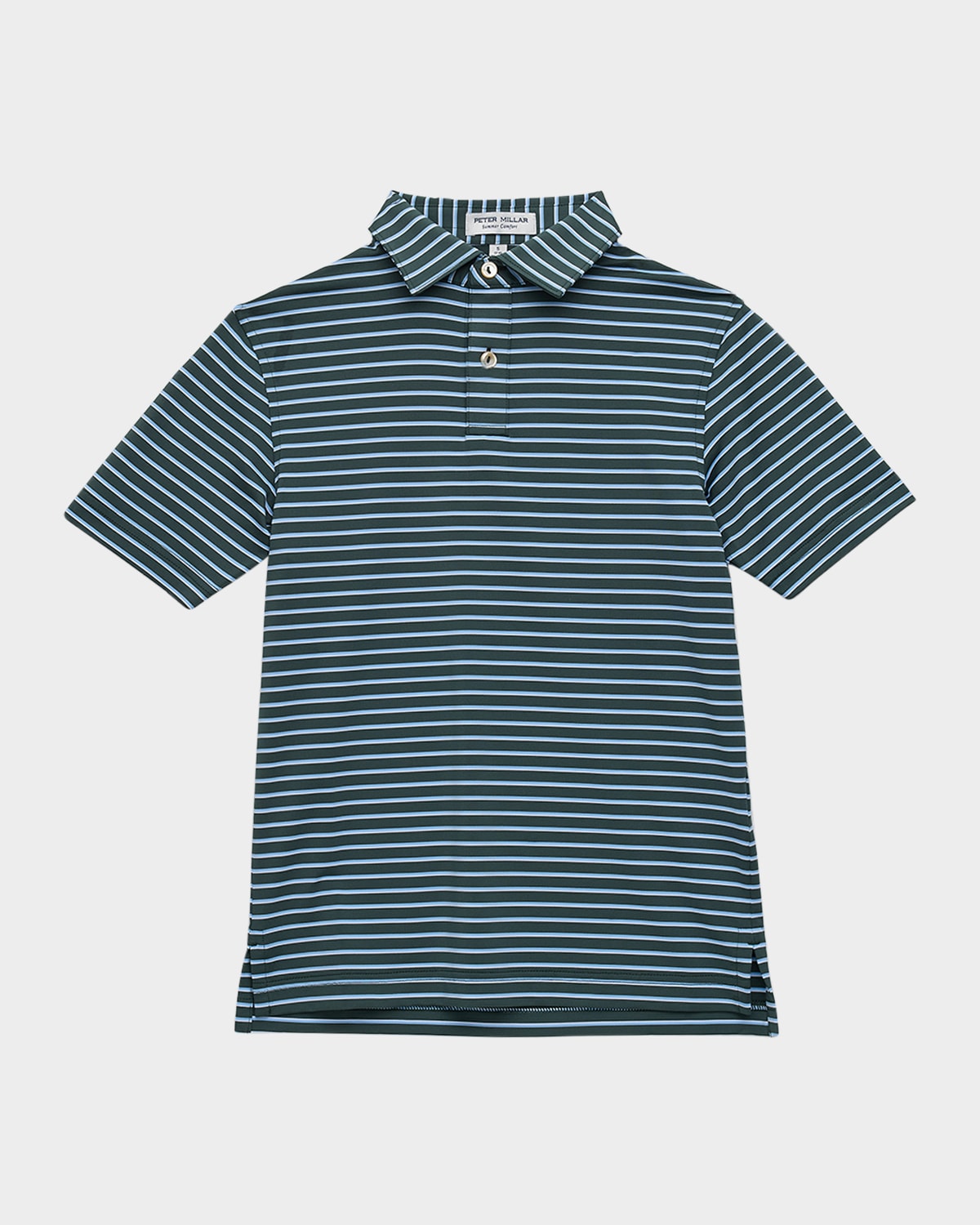 Peter Millar Boy's Dunnes Youth Performance Jersey Polo In Green
