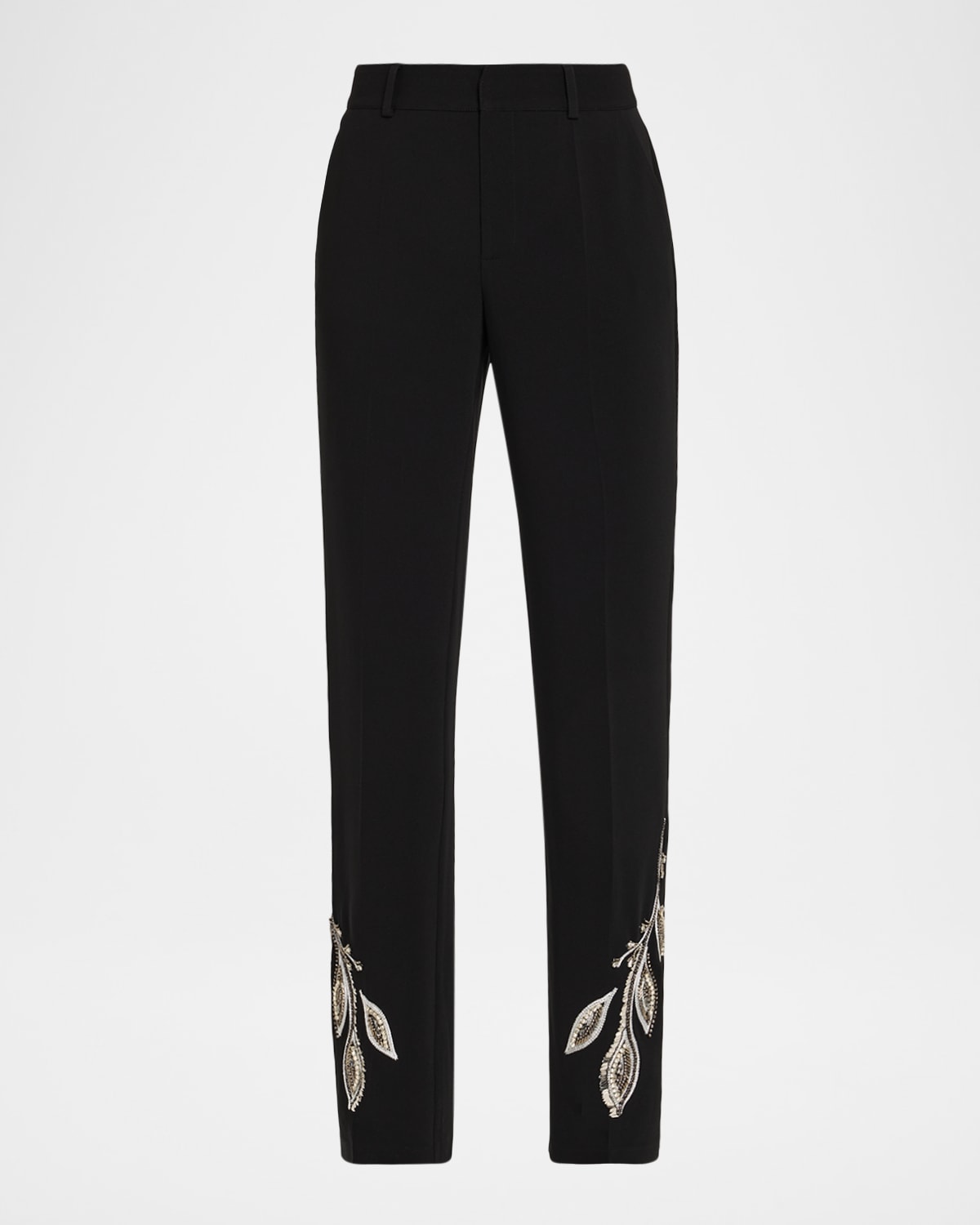 Cinq À Sept Kerry Beaded Paisley Pants In Black