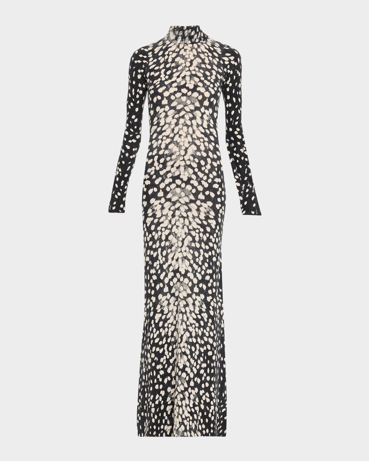Brandon Maxwell The Camille Animal-print Cashmere Maxi Dress In Multi