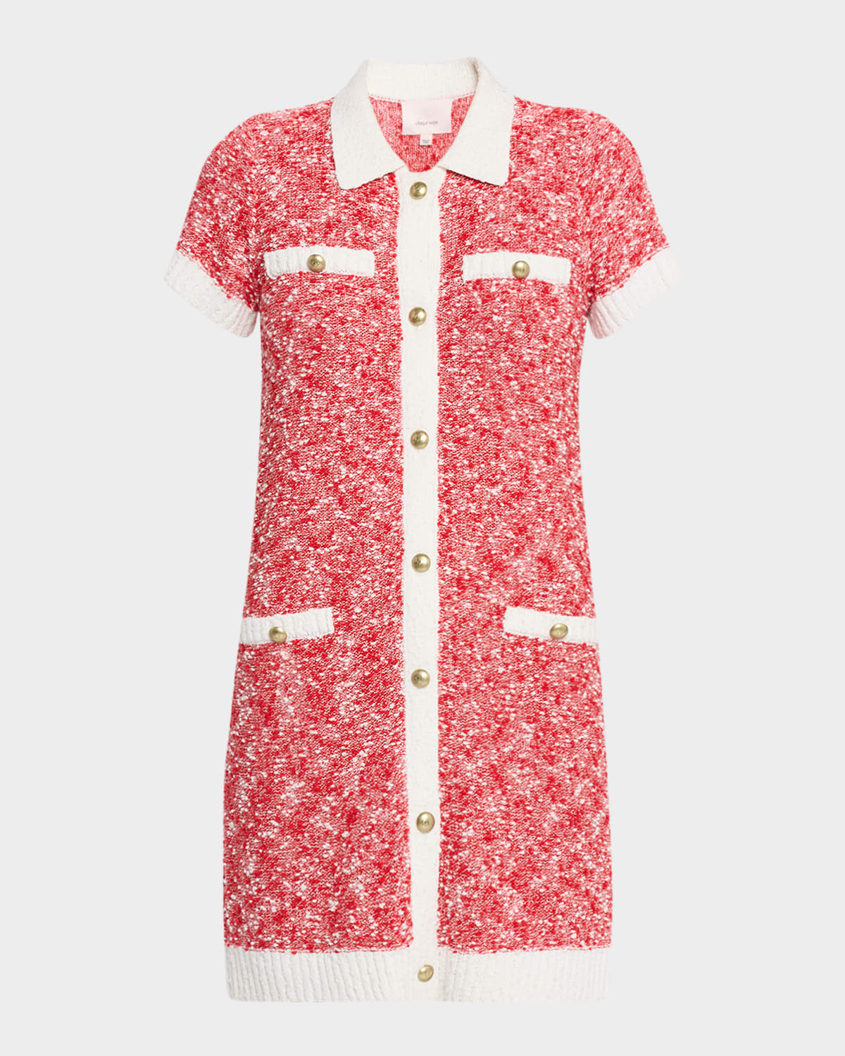Cinq À Sept Adelaide Buttoned Short-sleeve Mini Dress In Pink