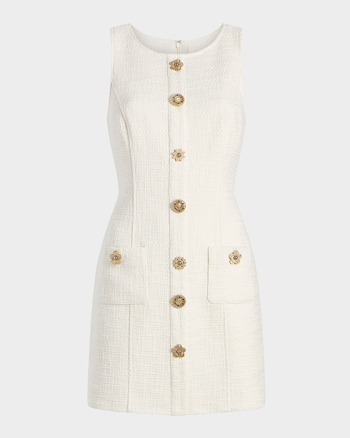 Cinq À Sept Randi Sleeveless Gold Coin Mini Dress In White