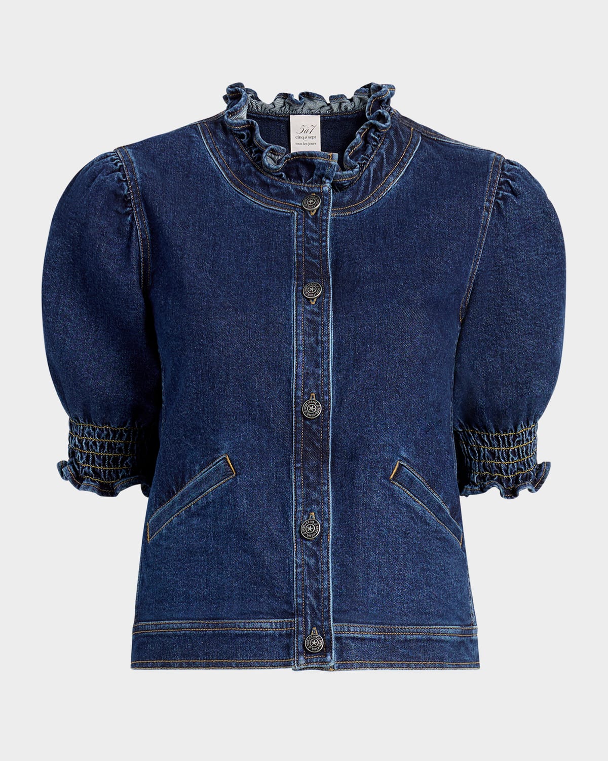 Cinq À Sept Quincy Short-sleeve Denim Jacket