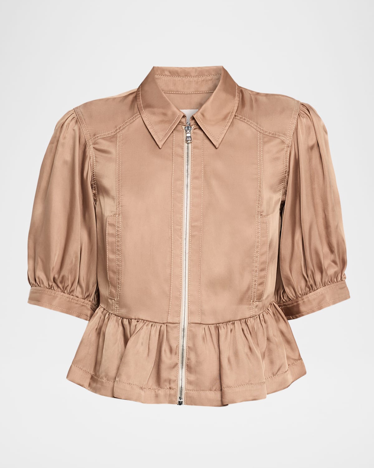 Cinq À Sept Daphne Puff-sleeve Peplum Jacket