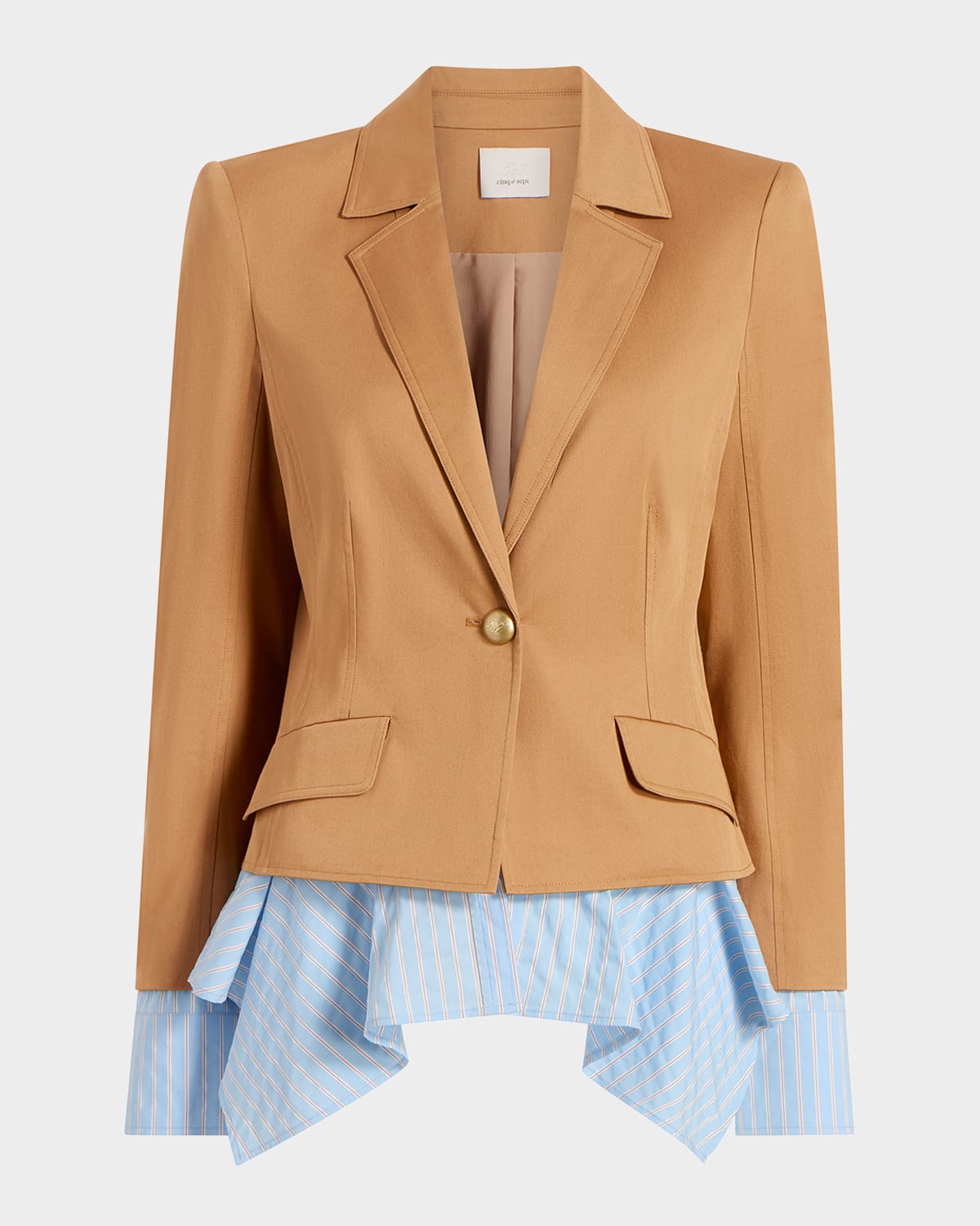 Cinq À Sept Shilo Ruffled-hem Single-breasted Jacket In Multi