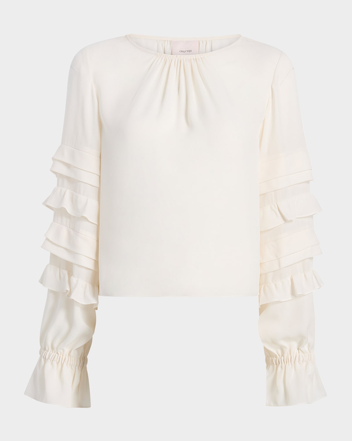 Cinq À Sept Anta Ruffled Long-sleeve Top In White