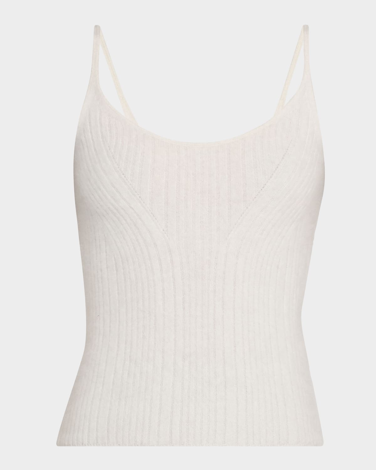Adam Lippes Rue Brushed Cashmere Tank Top In White