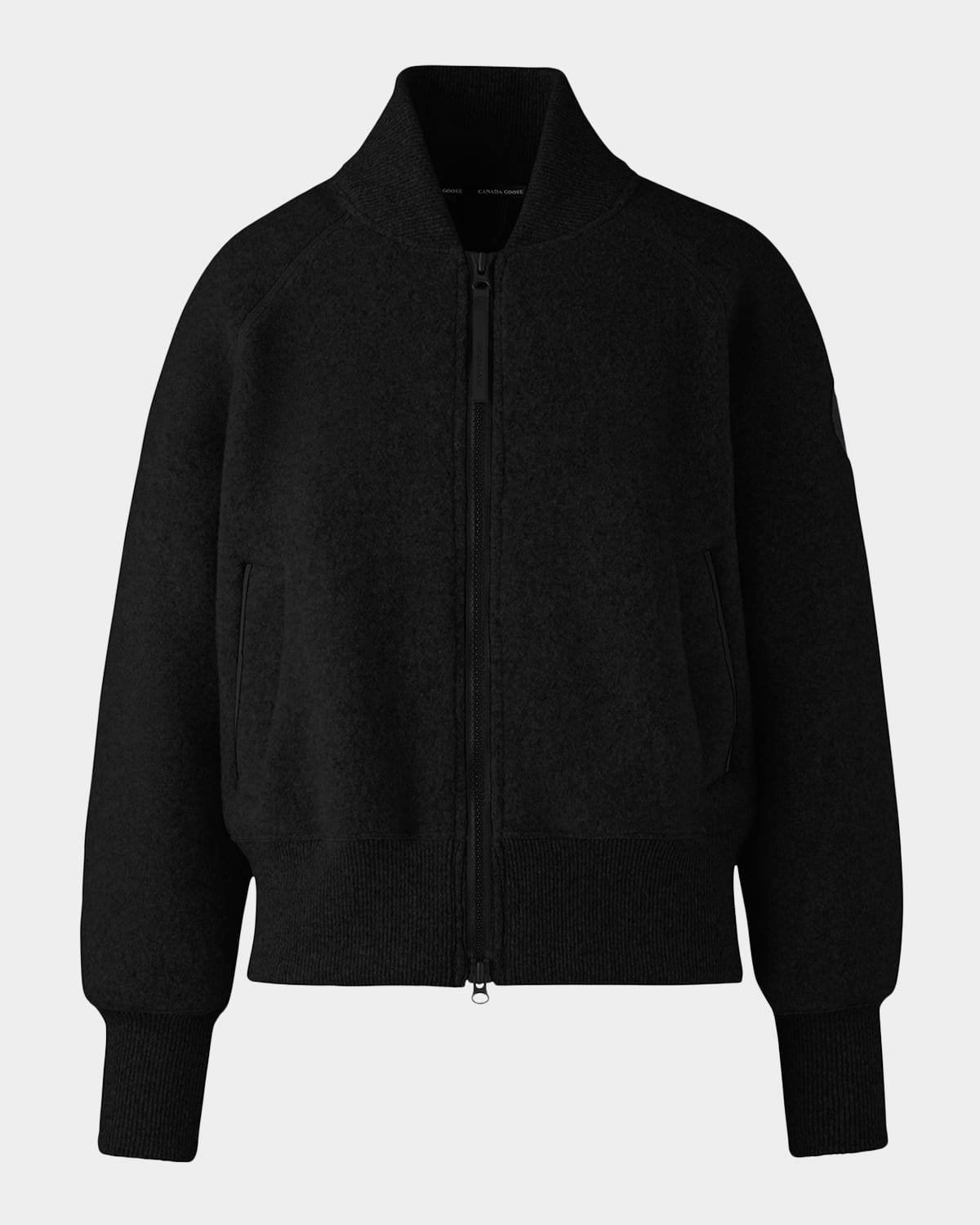 Canada Goose Sierra Fleece Bomber Jacket In Black