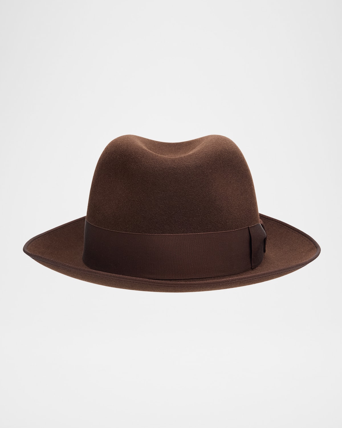 Loro Piana Men's Sergio Baby Cashmere And Felt Fedora Hat In Brown