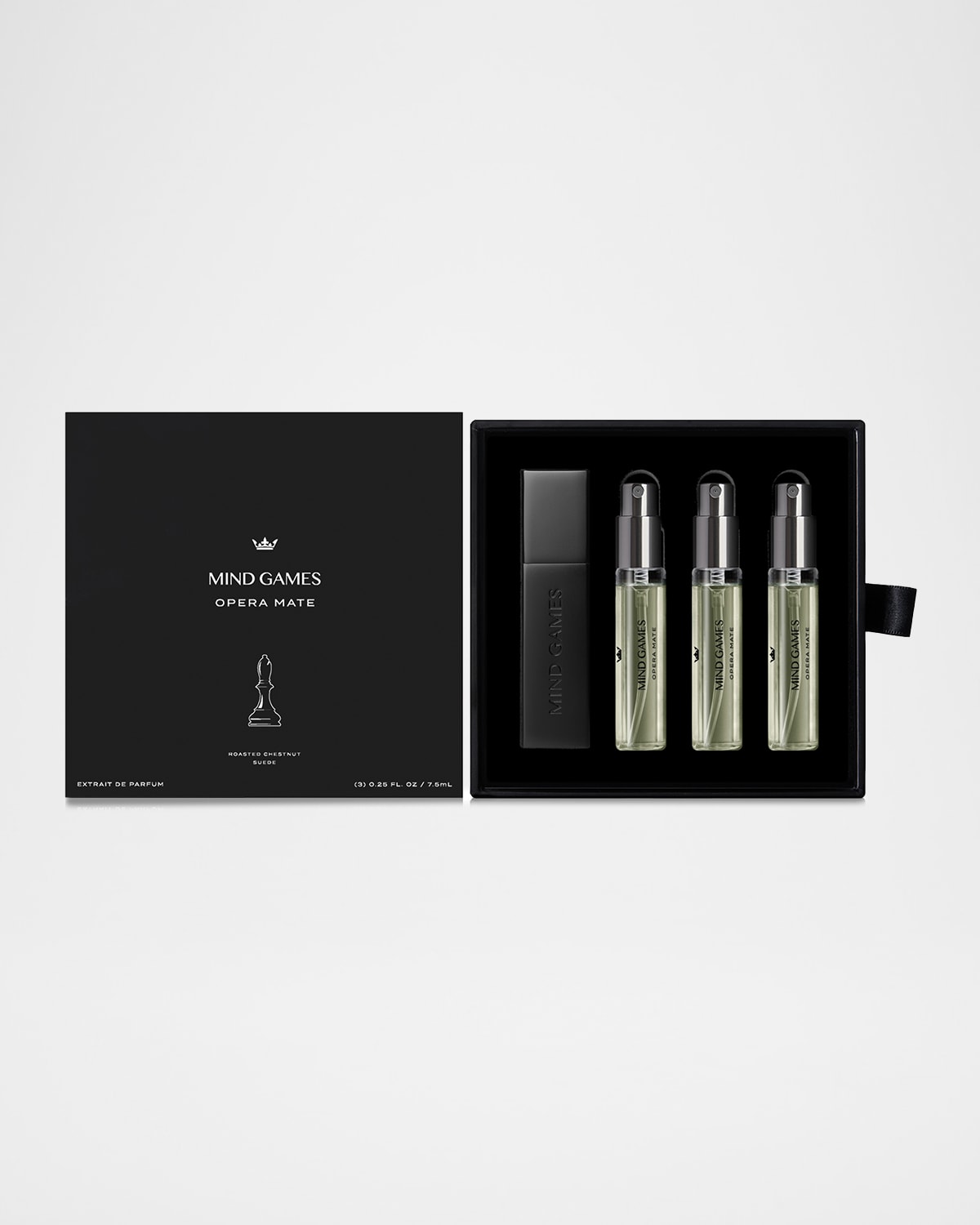 Mind Games Opera Mate Extrait De Parfum Travel Trio Gift Set, 3 X 0.25 Oz. In Black