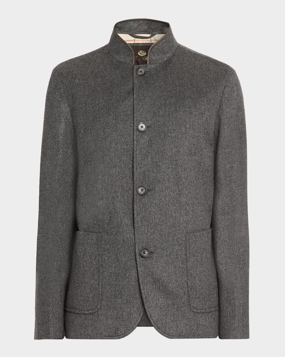 Loro Piana Men's Spagna Cashmere Single-breasted Jacket In Gray