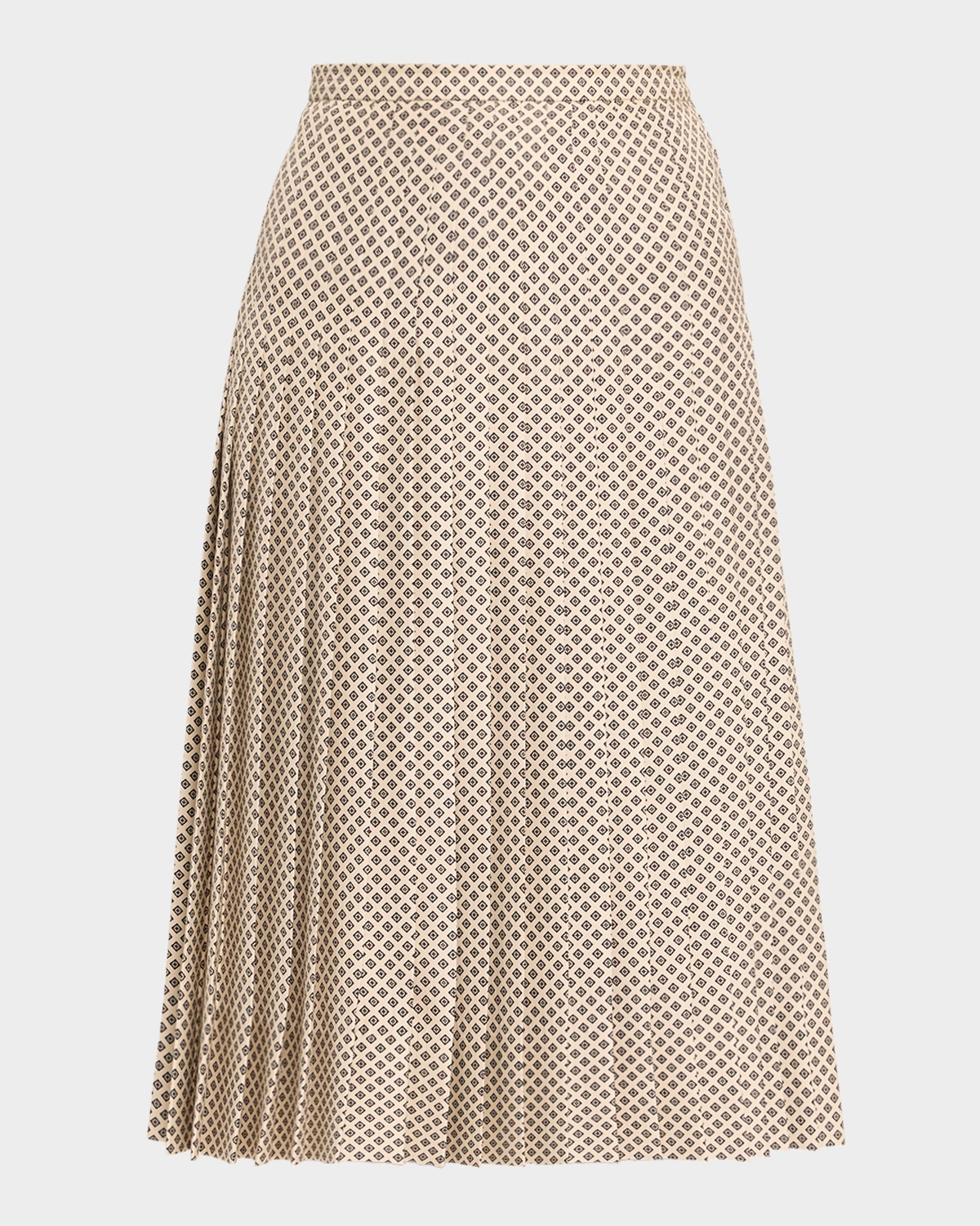Loro Piana Clea Pleated Silk Midi Skirt In Multi