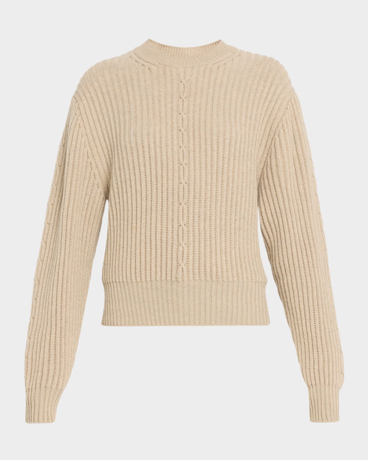 Loro Piana Cashmere Rib Crewneck Sweater In Brown