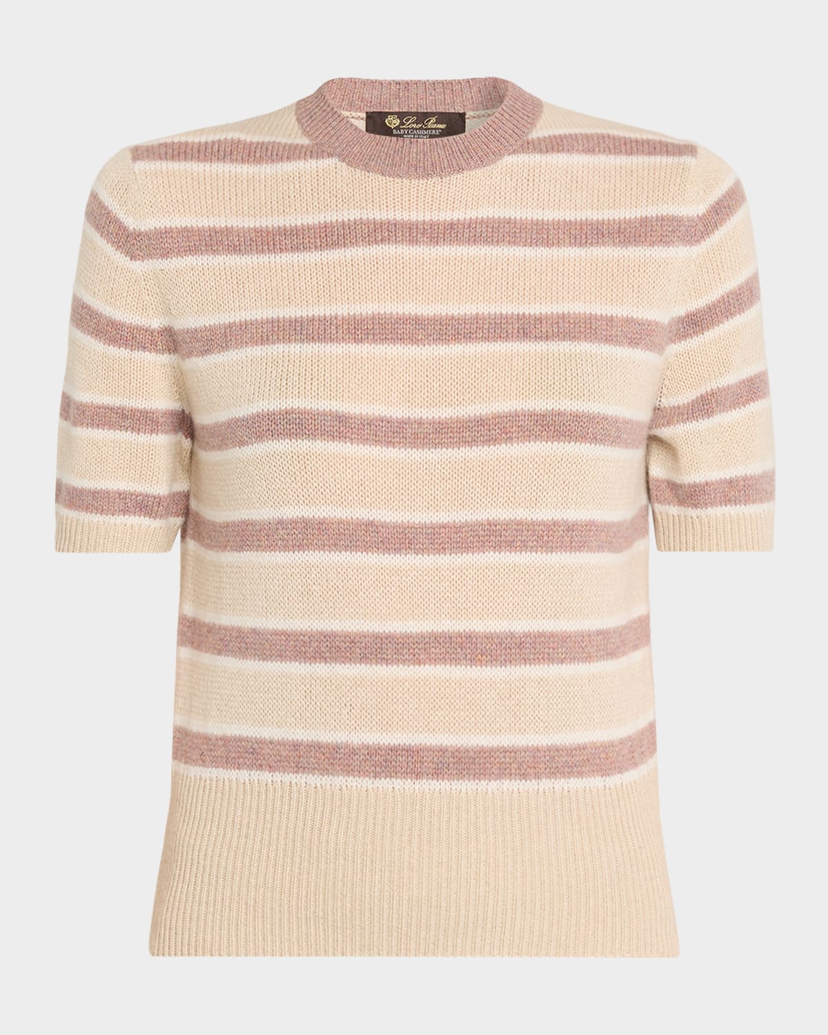 Loro Piana Fobello Cashmere Striped Crewneck Sweater In Multi