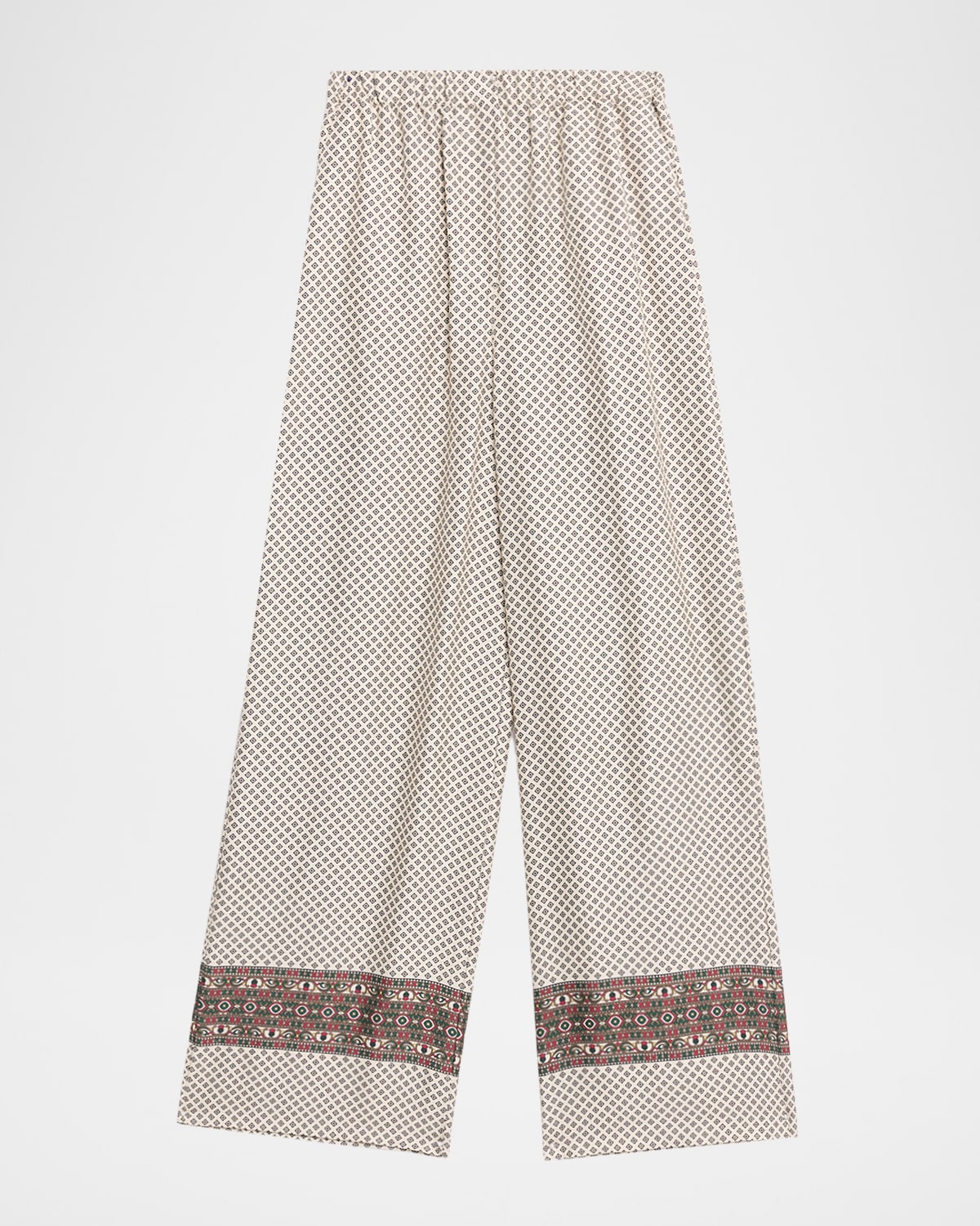 Loro Piana Valerio Printed Silk Twill Wide-leg Pants In Multi
