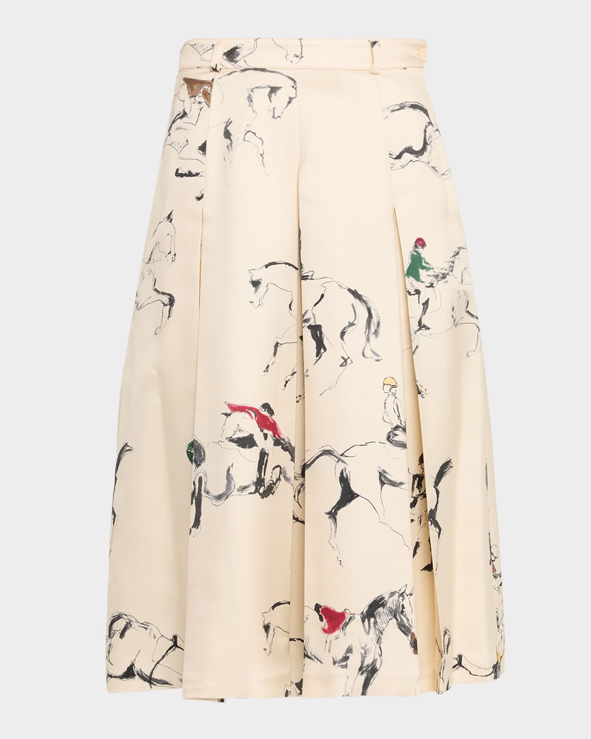 Loro Piana Mark Pleated Bermuda Skirt In Neutral
