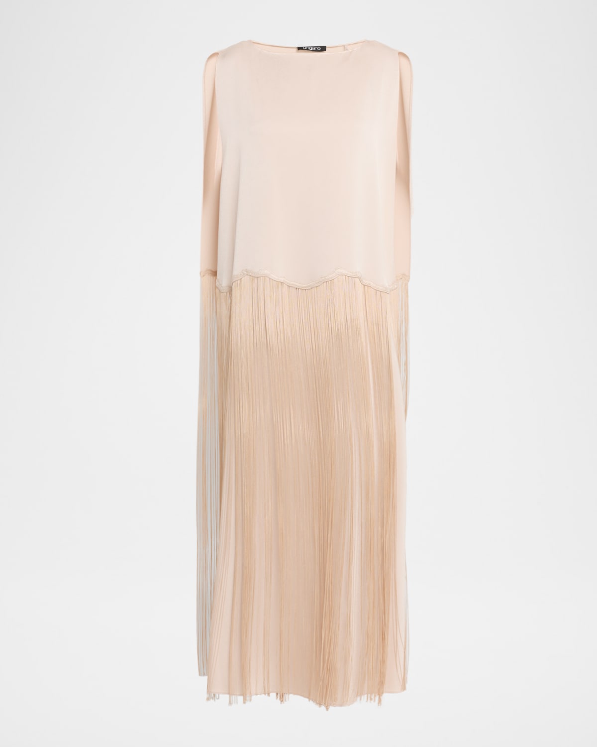 Ungaro Solara Sleeveless Fringe Maxi Dress In Neutral