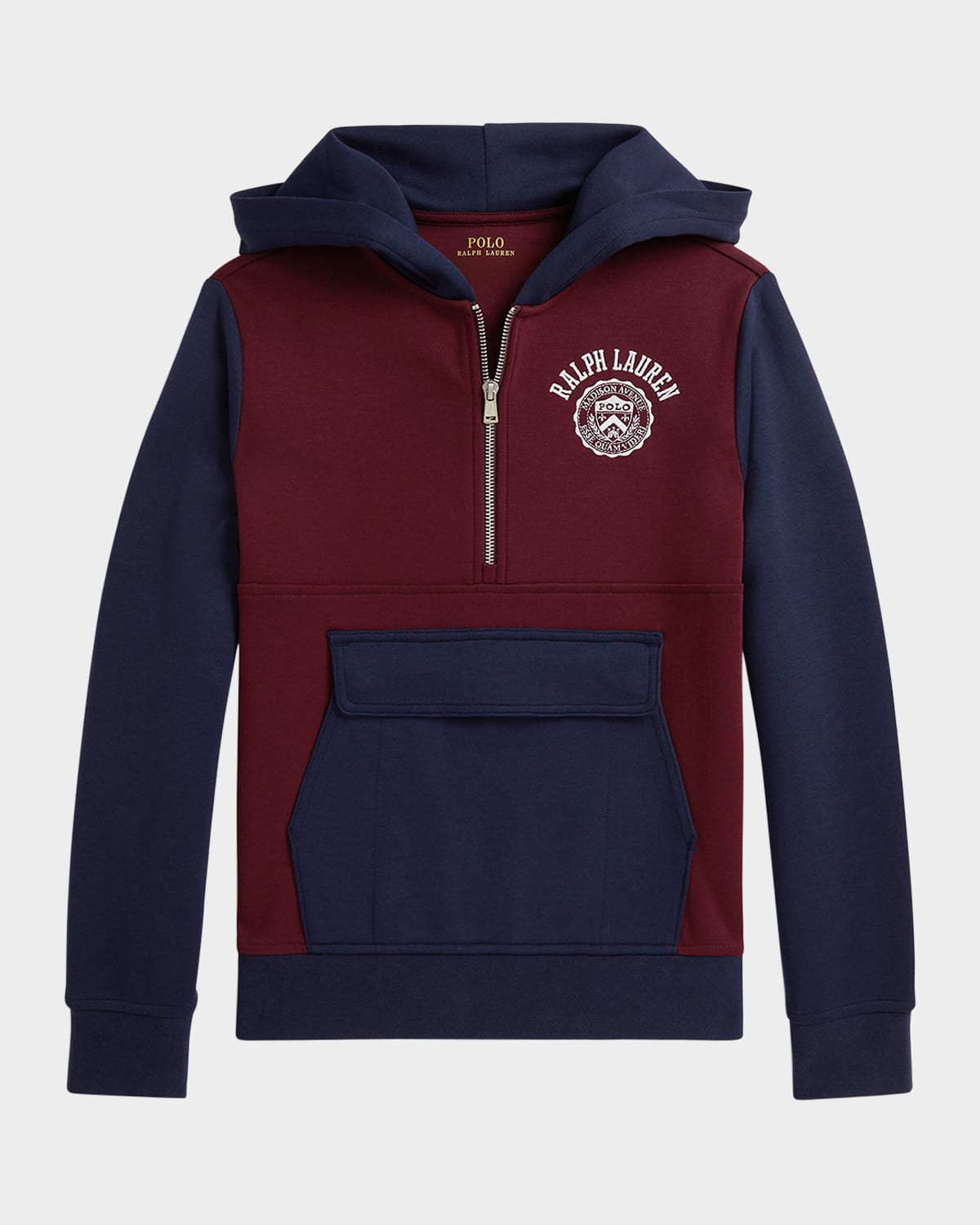 Ralph Lauren Boy's Double Tech Knit Long-sleeve Hoodie In Multi