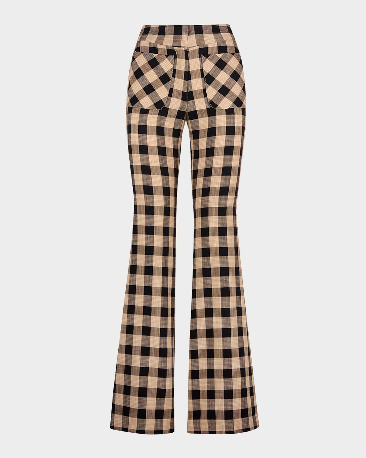 Smythe Gingham Classic Patch Pocket Bootcut Pants In Multi