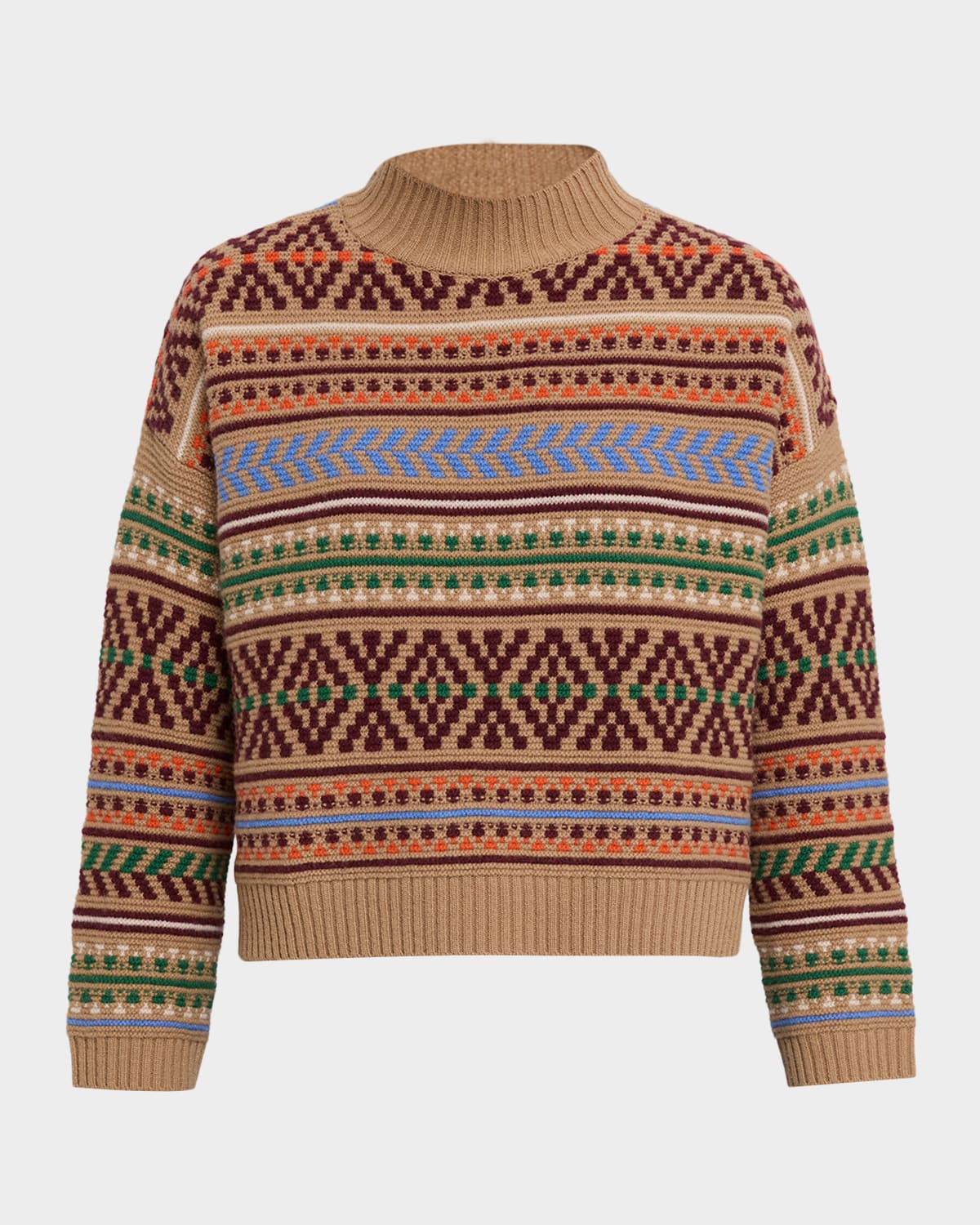 Weekend Max Mara Festoso Multicolor Stitched Jacquard Knit Sweater