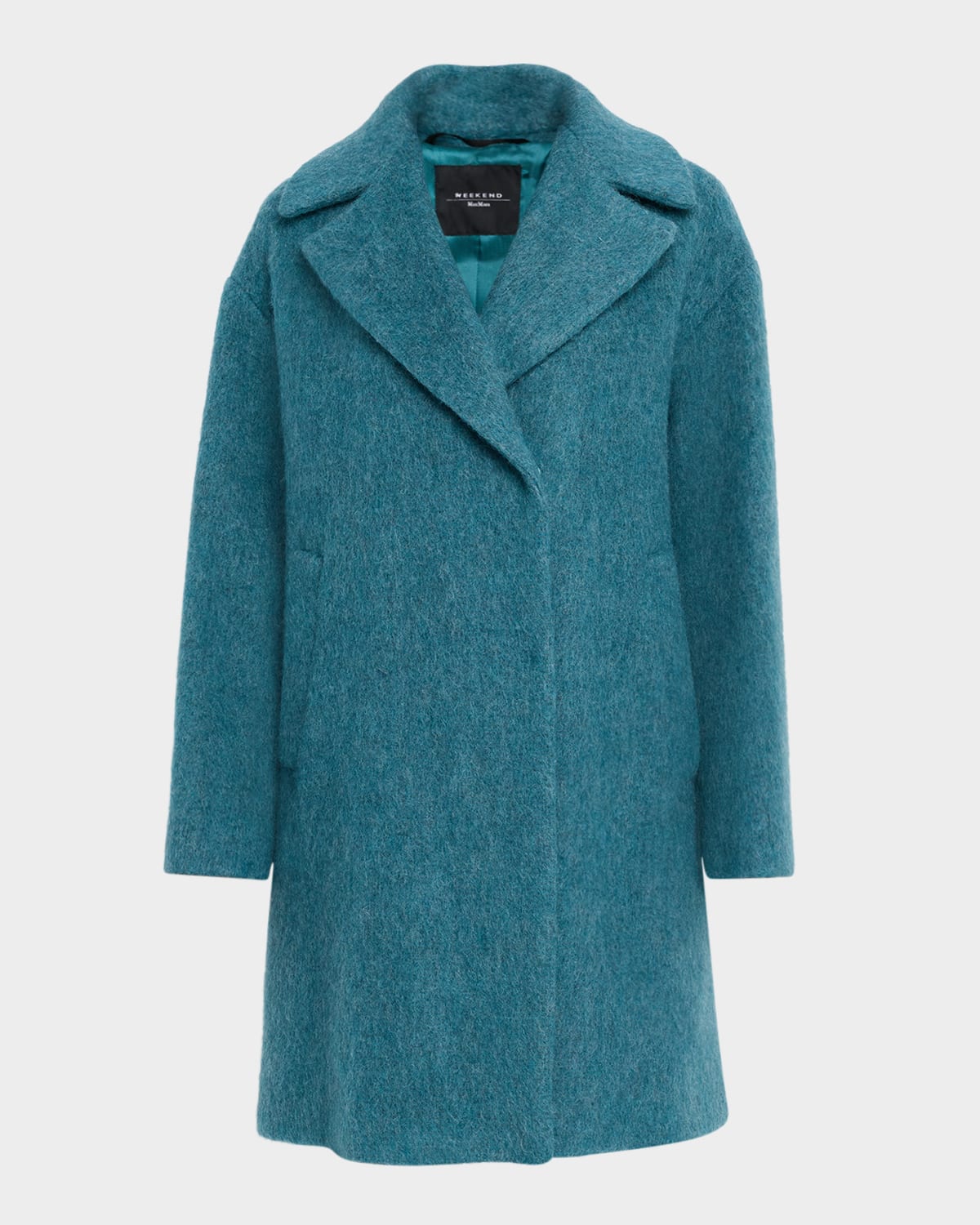 Weekend Max Mara Rada Wool Alpaca & Mohair Midi Coat In Blue