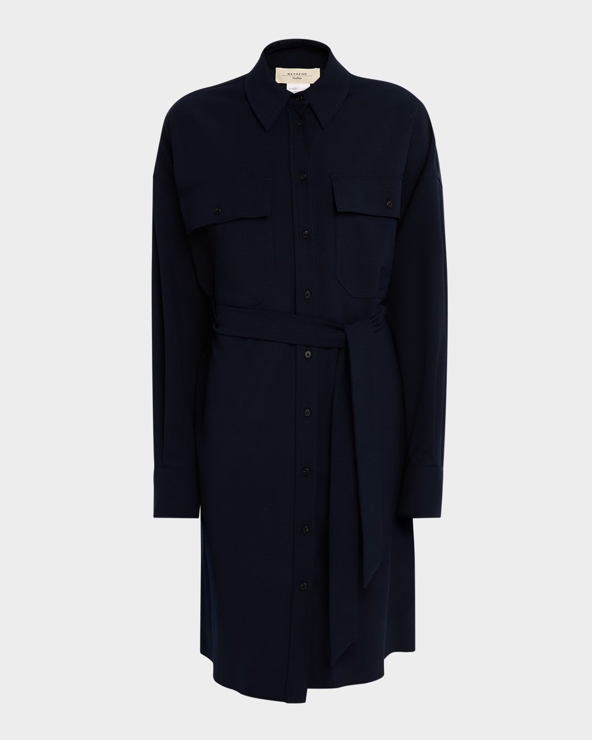 Weekend Max Mara Tiberio Short Tech Wool Shirtdress
