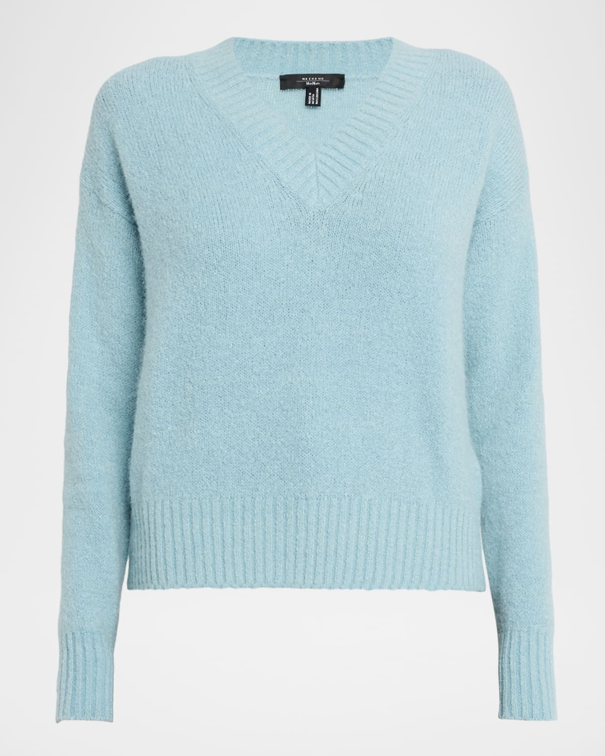 Weekend Max Mara Visita Drop-shoulder V-neck Sweater In Blue