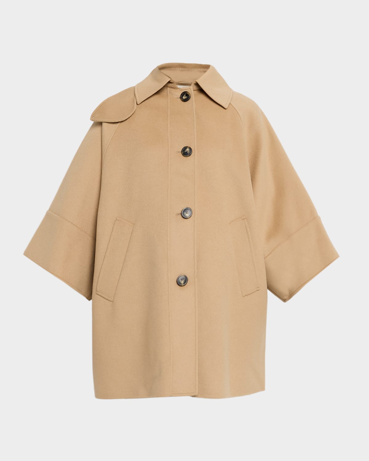 Weekend Max Mara Rufo Quilted-back Virgin Wool Coat In Brown