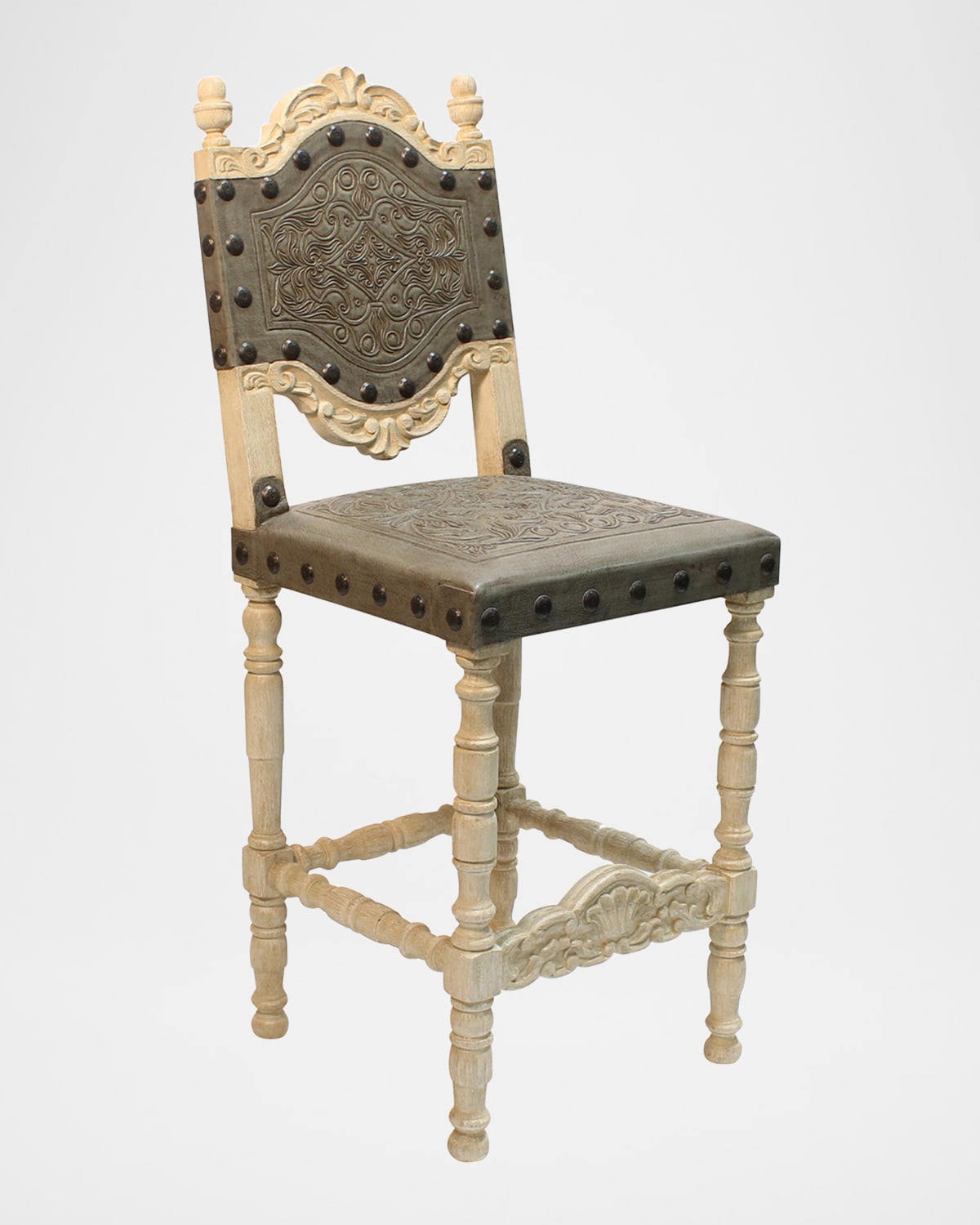 Peninsula Home Collection Del Rey 30" Bar Stool In Gray