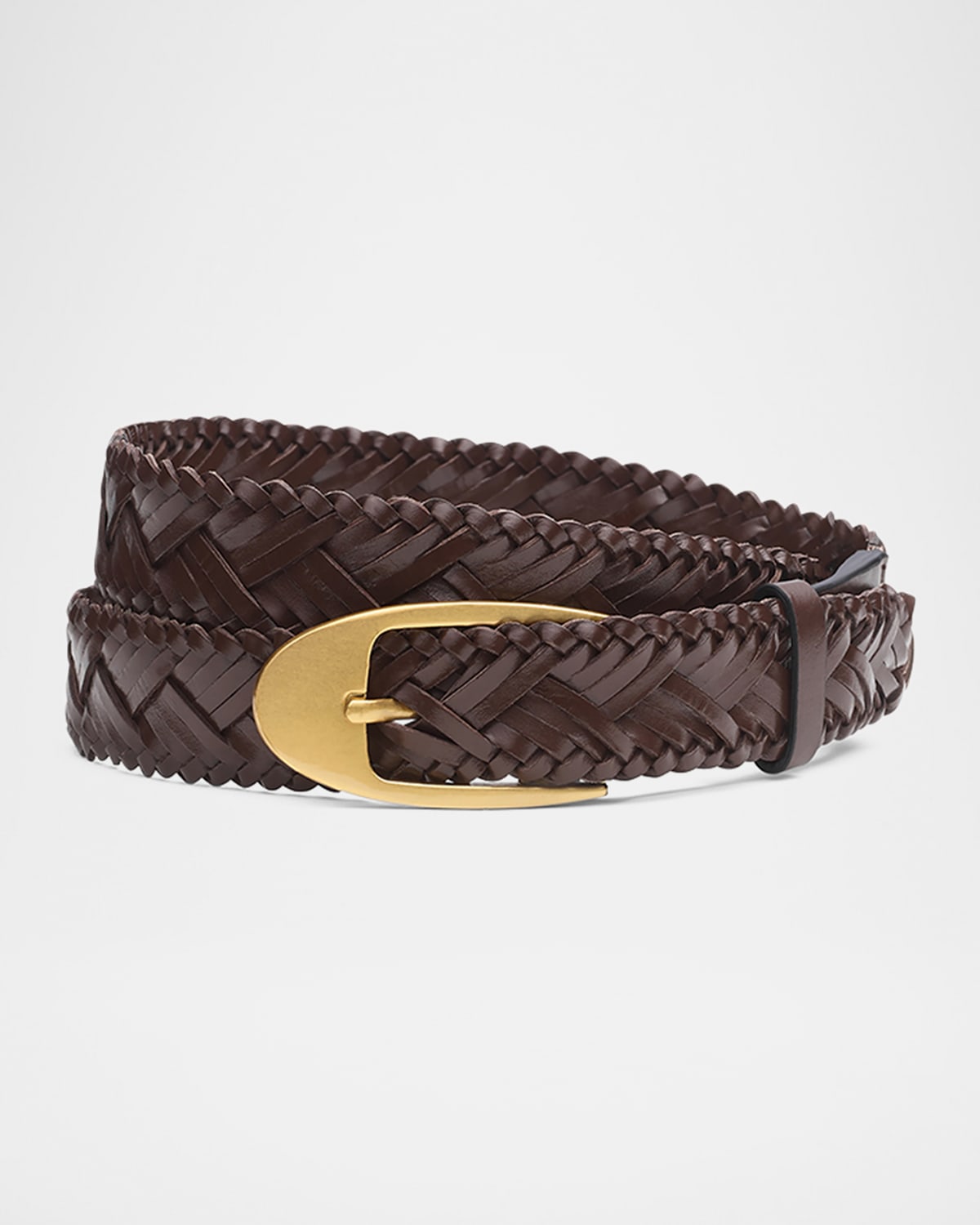 Rag & Bone Gemma Woven Leather Belt In Brown