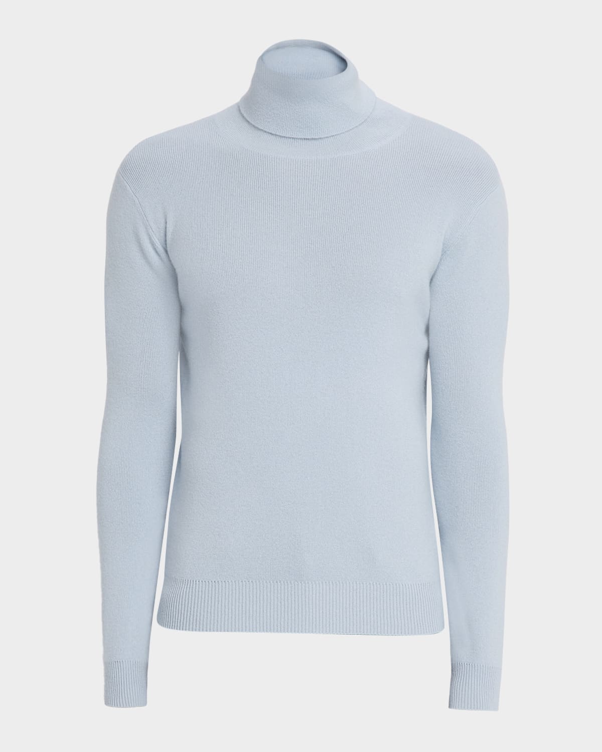 Neiman Marcus Men's Ribbed Cashmere Turtleneck Sweater In Blue