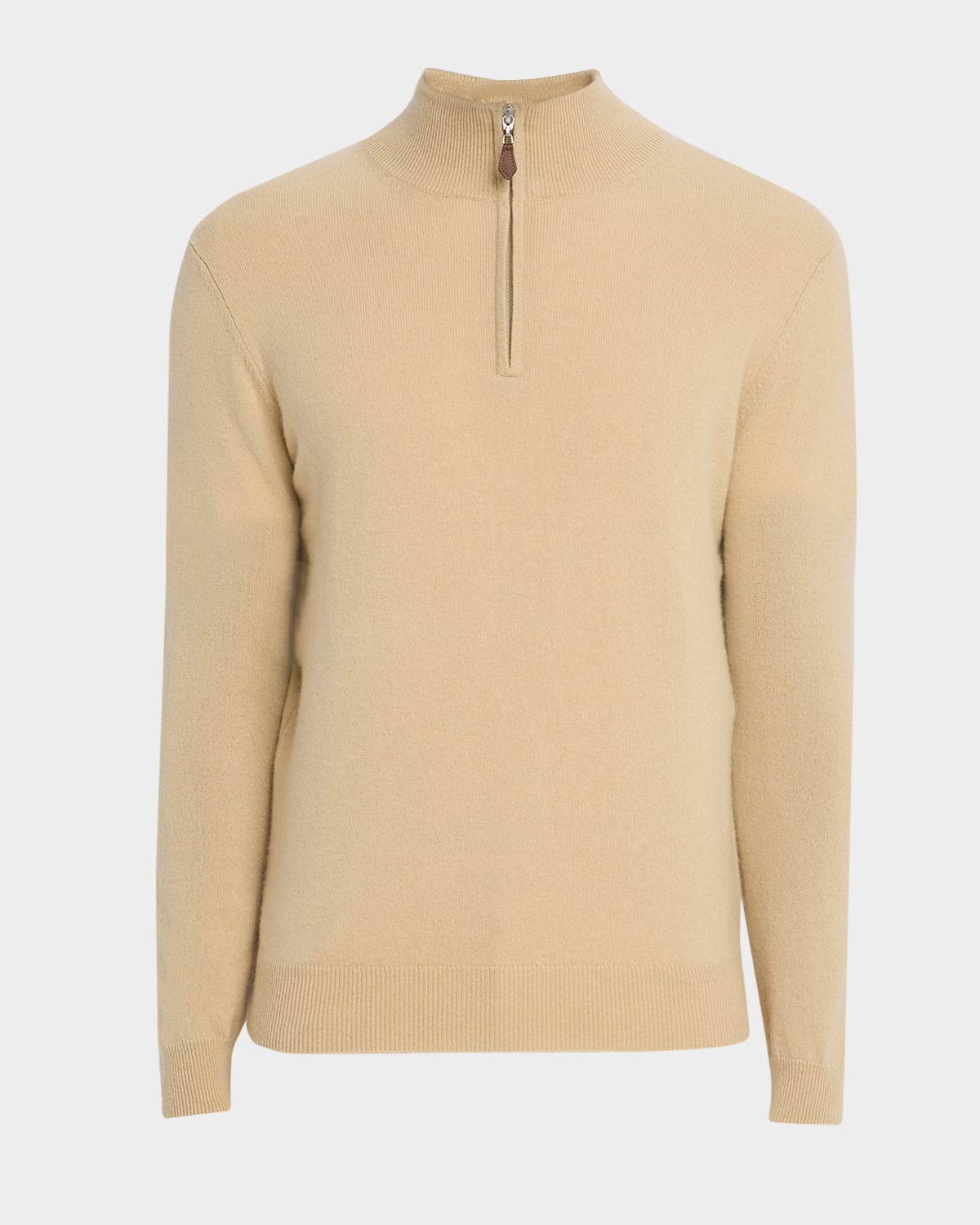 Neiman Marcus Men's Cashmere Quarter-zip Sweater In Animal Print