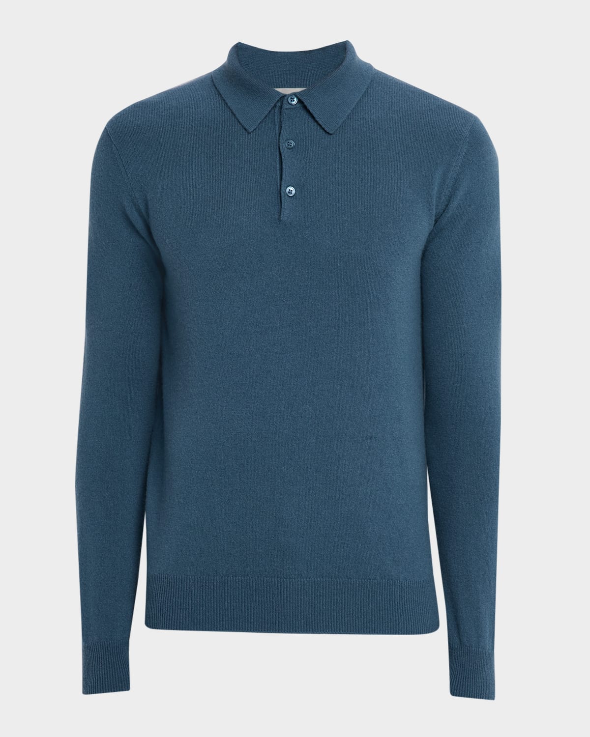 Neiman Marcus Men's Cashmere Long-sleeve Polo Sweater In Multi