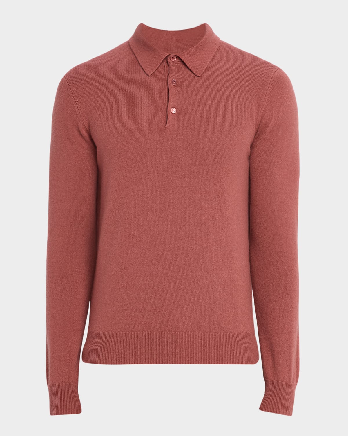 Neiman Marcus Men's Cashmere Long-sleeve Polo Sweater In Animal Print