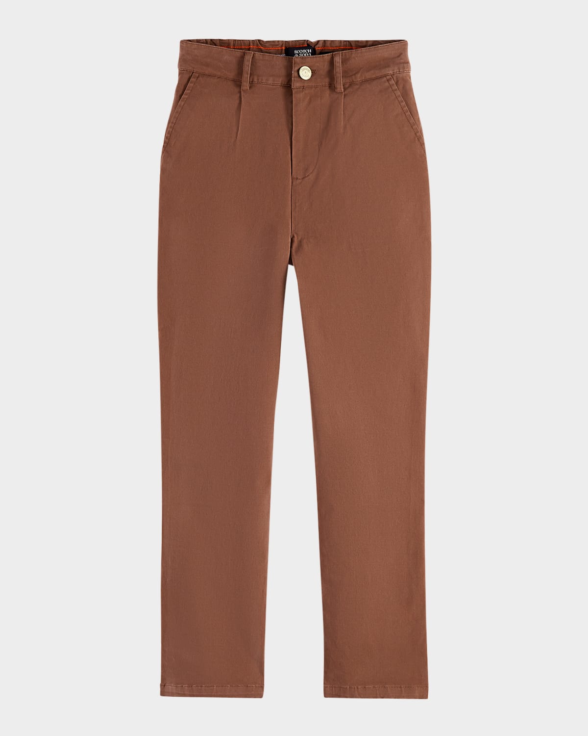 Scotch & Soda Kids' Boy's Loose Chino Pants In Brown
