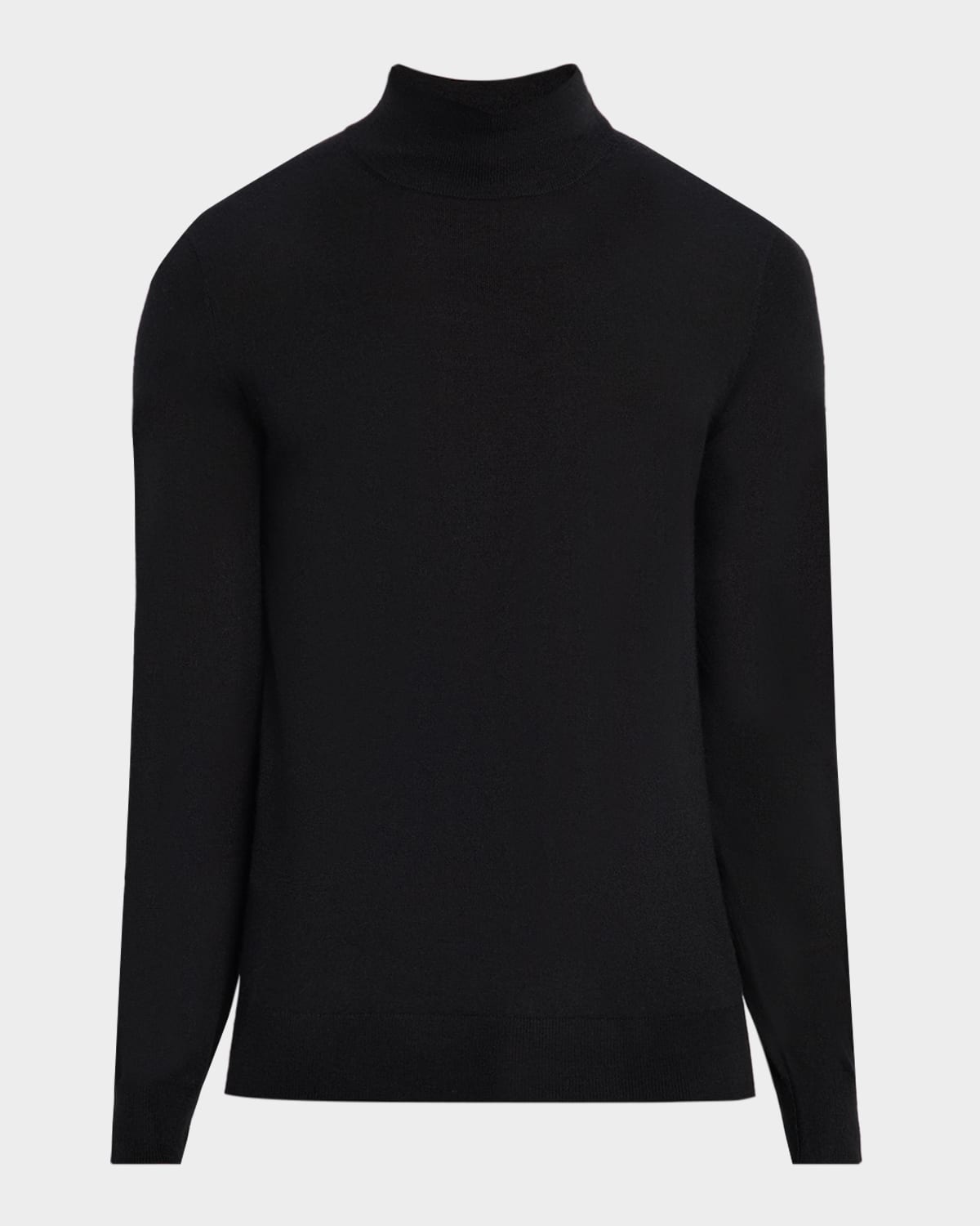 Neiman Marcus Men's Cashmere And Silk Mock Neck Sweater In Black