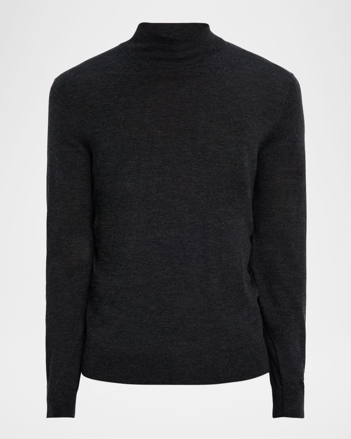 Neiman Marcus Men's Cashmere And Silk Mock Neck Sweater In Gray