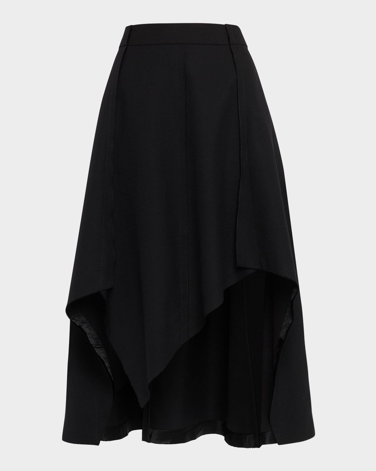 Jason Wu Collection Asymmetric Wool Suiting Skirt In Black