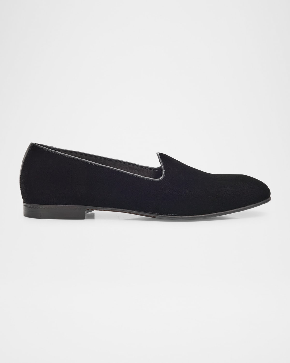 Zegna Velvet Gala Loafers In Black