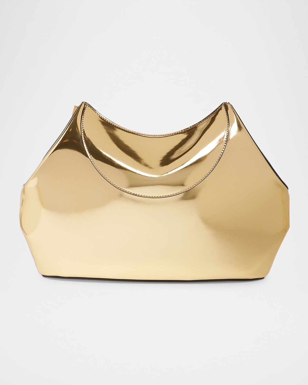 Givenchy Facet Clutch Bag In Laminated Leather In Gold