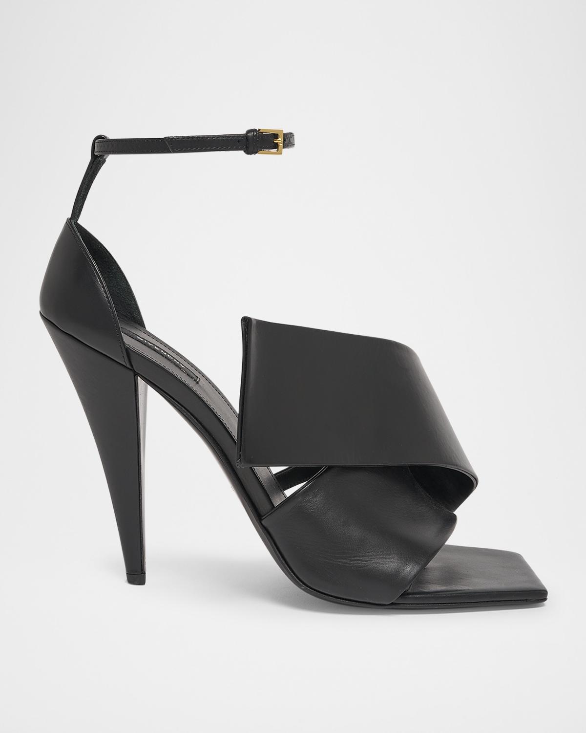 Twisted Ribbon Leather Sandals