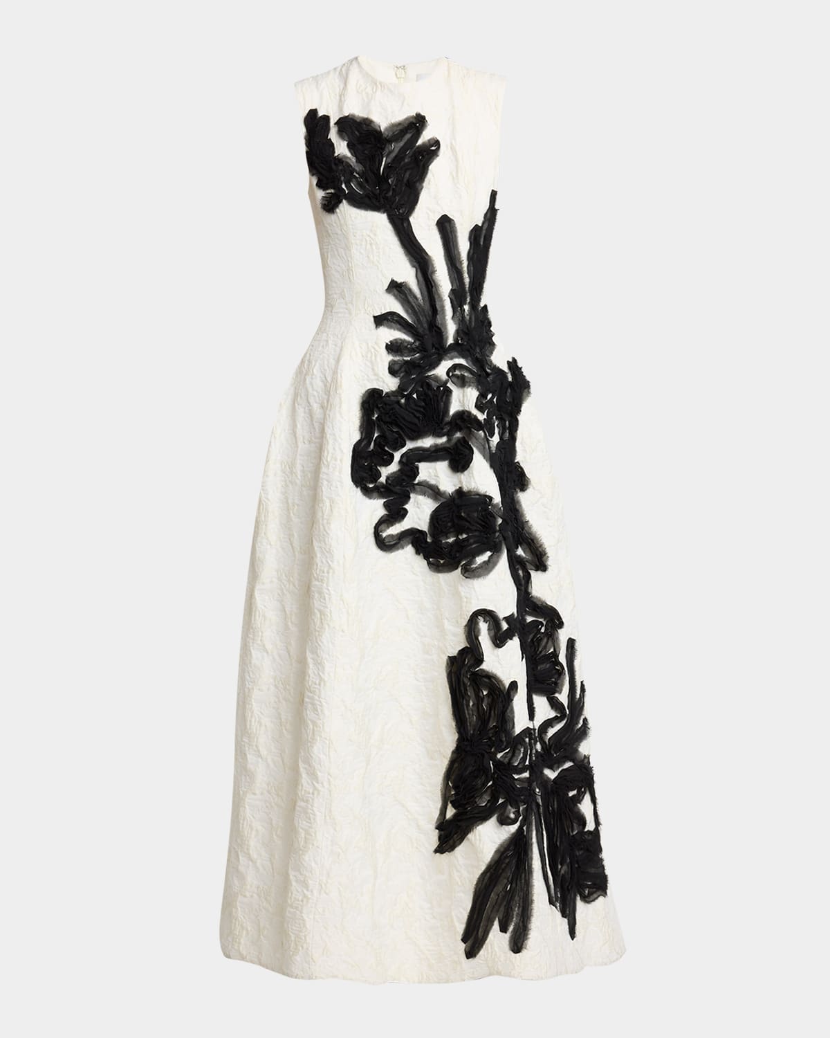 Erdem Floral Brocade Cocktail Dress In White