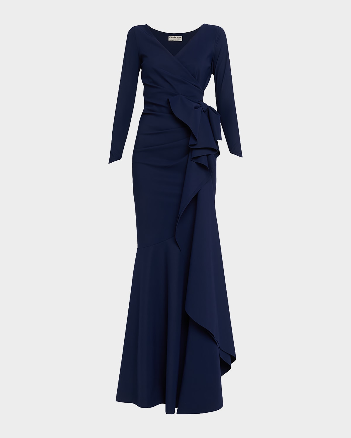 Chiara Boni La Petite Robe Maco Bow-draped Jersey Gown In Blue