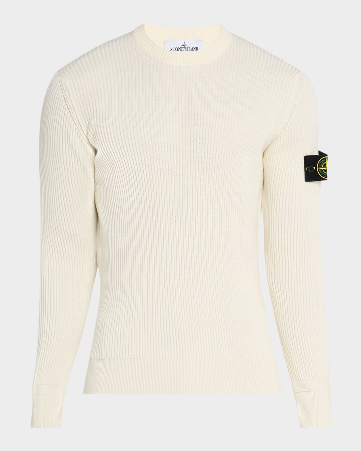 Stone Island White Crewneck Pullover In Neutral