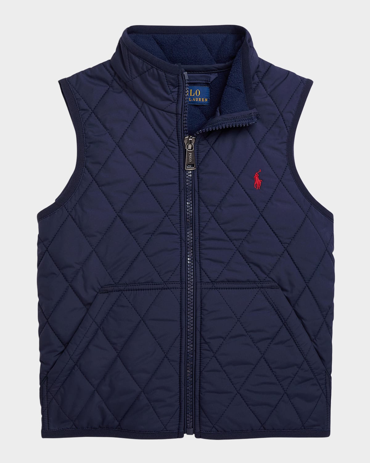 Ralph Lauren Boy's Henson Water-repellent Quilted Vest In Blue